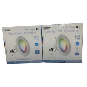 Feit Electric Smart WiFi Downlight LED 75W 1000 Lumens Lot Of 2- LEDR6/RGBW/AG